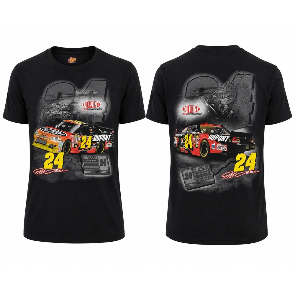 Winner's Circle T-Shirt Mens L Black Jeff Gordon 24 DuPont NASCAR Graphic Racing